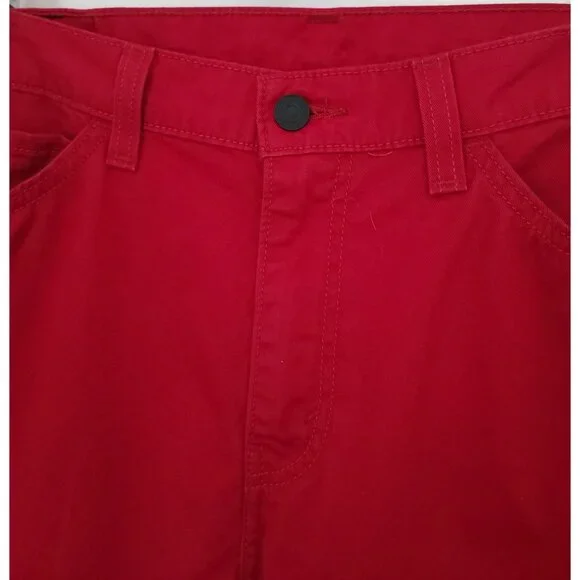 Levi's 508 Red Regular Taper Black Patch Jeans Men's Sz W32 L30 - Picture 3 of 8